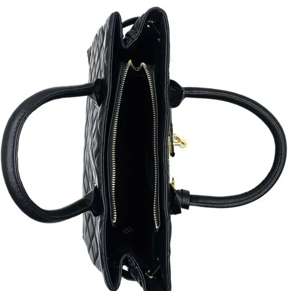 Badgley Mischka Large Quilted Black Tote with Front Lock - NWT - Picture 5 of 7